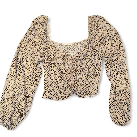 Altar'd State Tops - Altar'd State Cream and Black Dotted Blouse